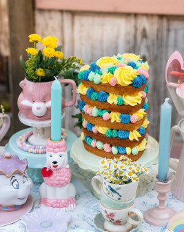 Buttercreme Kuchen in Pastellfarben