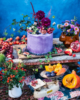 Herbstliche Lemon Blueberry Torte