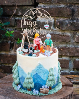Hochzeitstorte Lagerfeuer