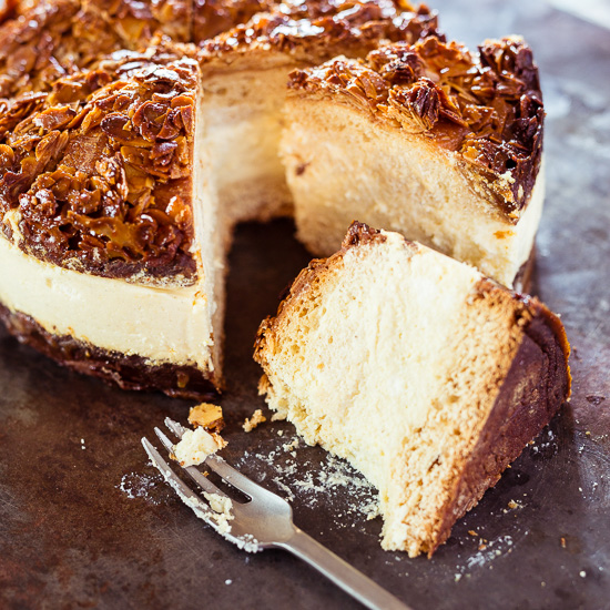 Ich habe meinen Bienenstich mit Dinkelmehl gebacken