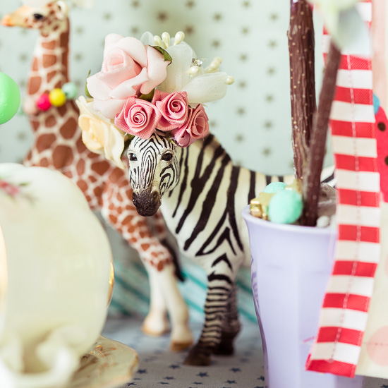 Dem Zebra habe ich eine einen Rosenhut gemacht