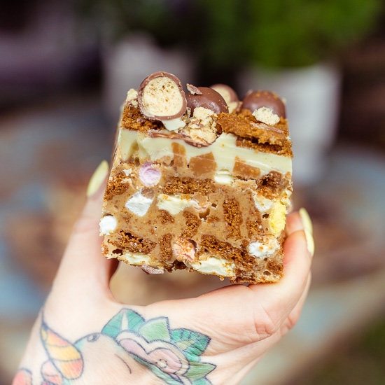 So sehen die Rocky Road Kekse im Querschnitt aus