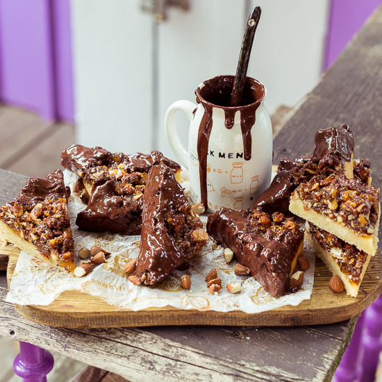 Meine veganen Nussecken mit Schokoüberzug