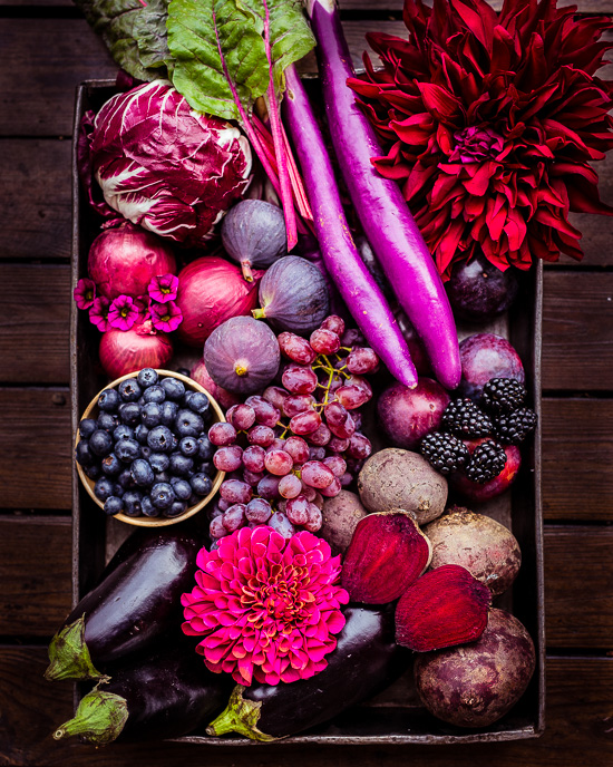 Mehr über den Artikel erfahren Pink und Lila Früchte- Genüsekorb