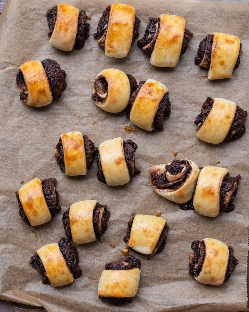 So sehen die Nutella Schnecken aus, wenn sie fertig gebacken sind