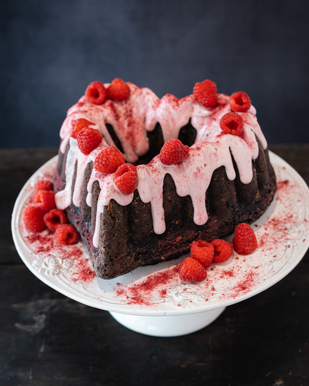 Mehr über den Artikel erfahren Schokokuchen mit Himbeeren