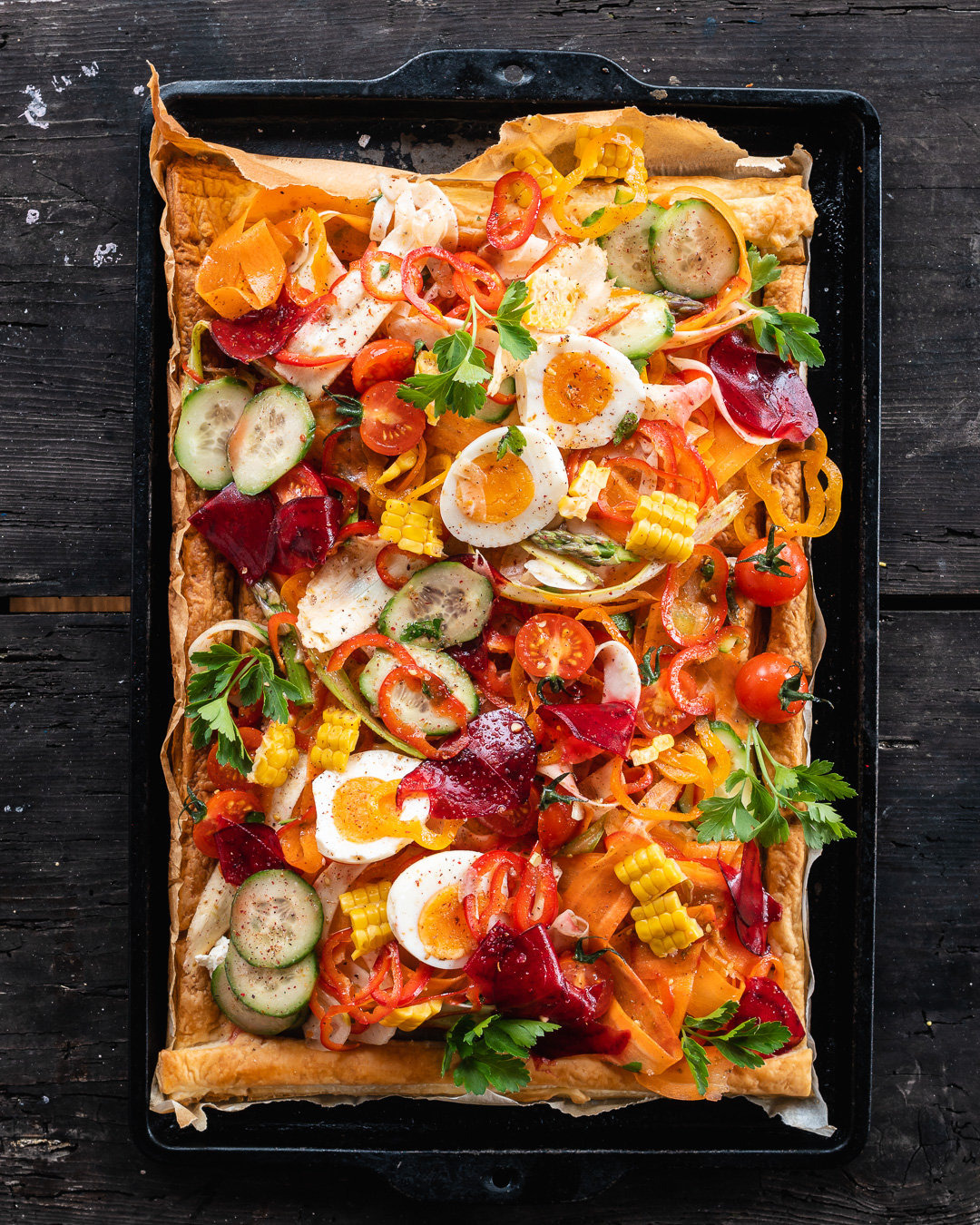 Mehr über den Artikel erfahren Blätterteig Tarte (Salat auf Blätterteig)