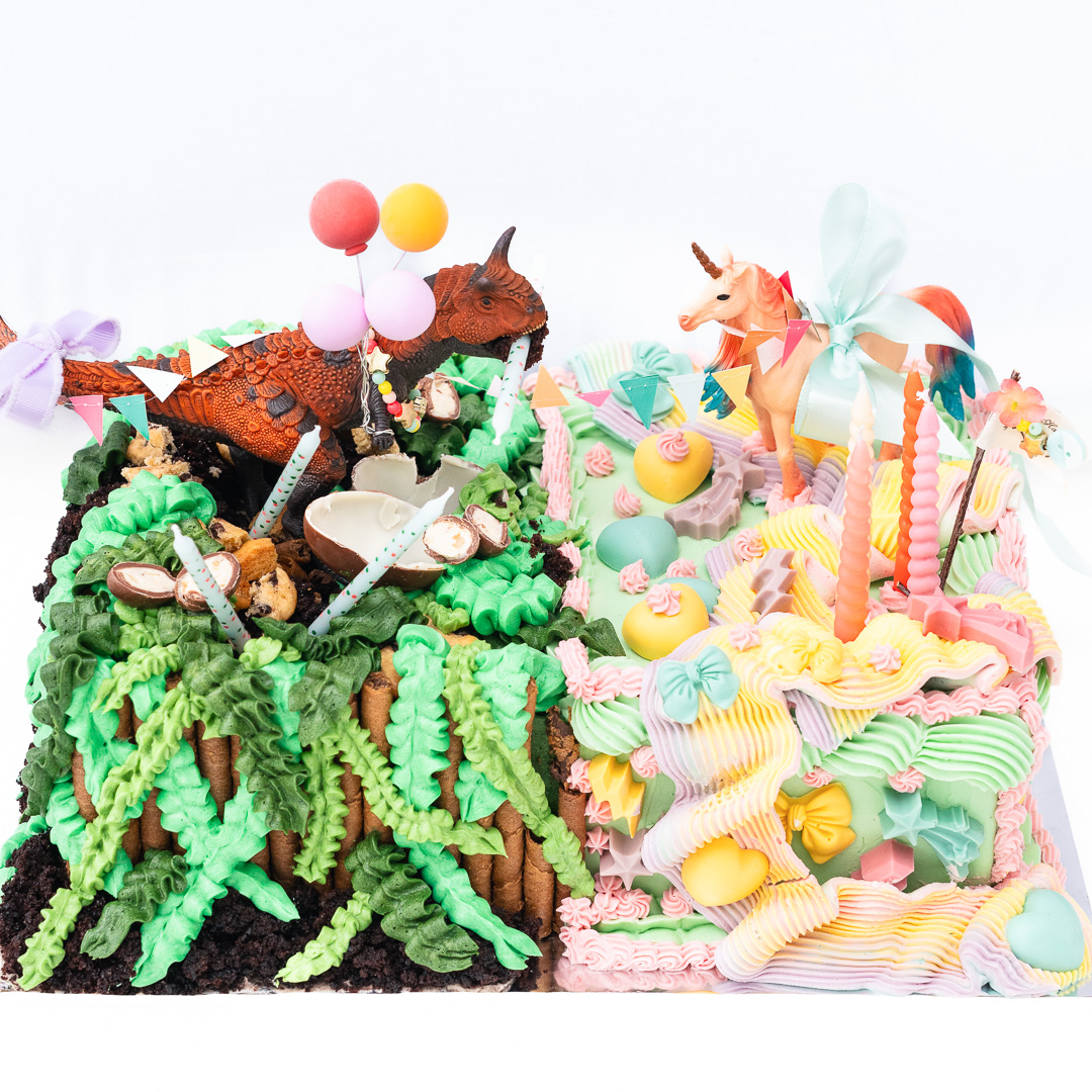 Mehr über den Artikel erfahren Dino Einhorn Zwillingskuchen