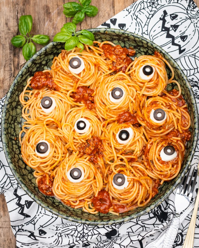 Spooky Eyeball Spaghetti