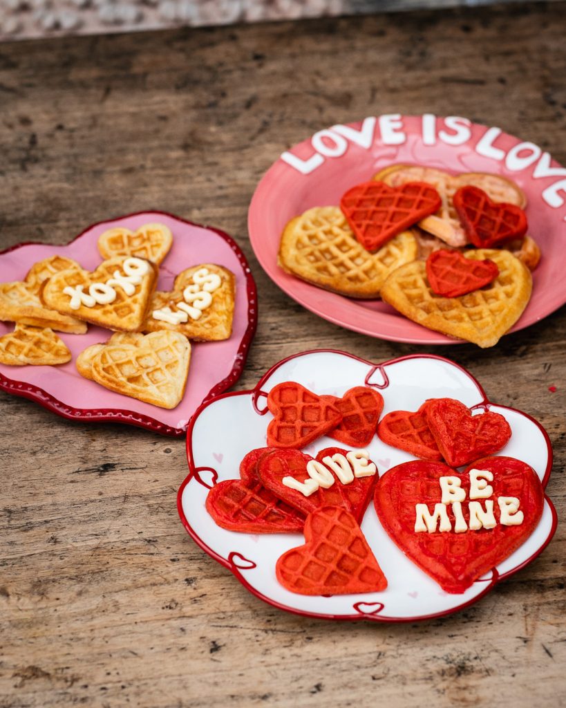 Valentinstag Herz Waffeln