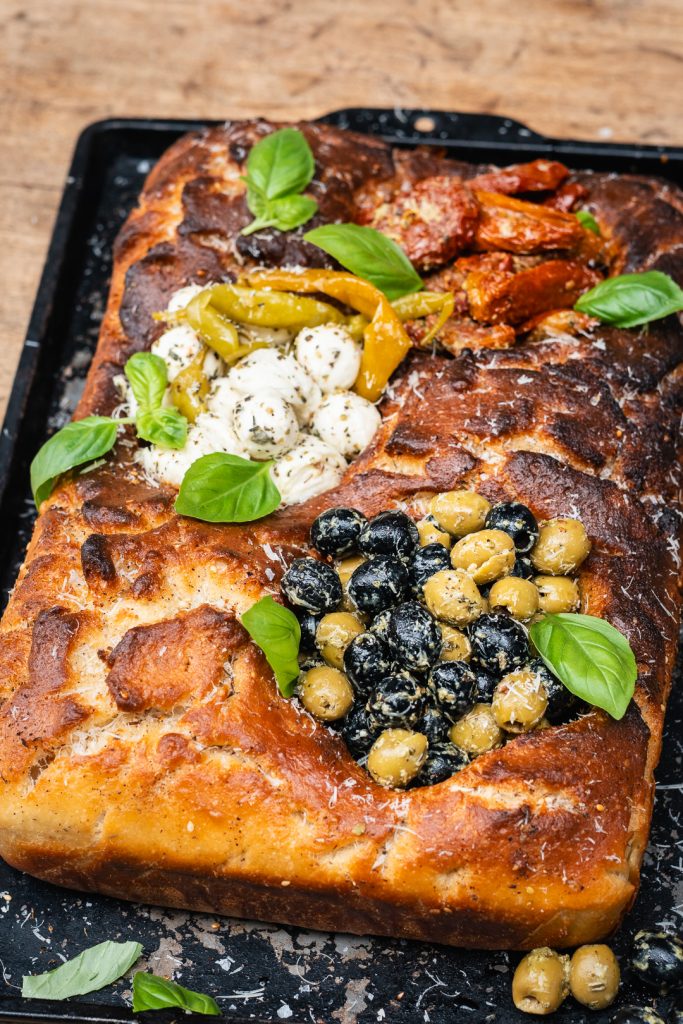 Focaccia mit Schalen