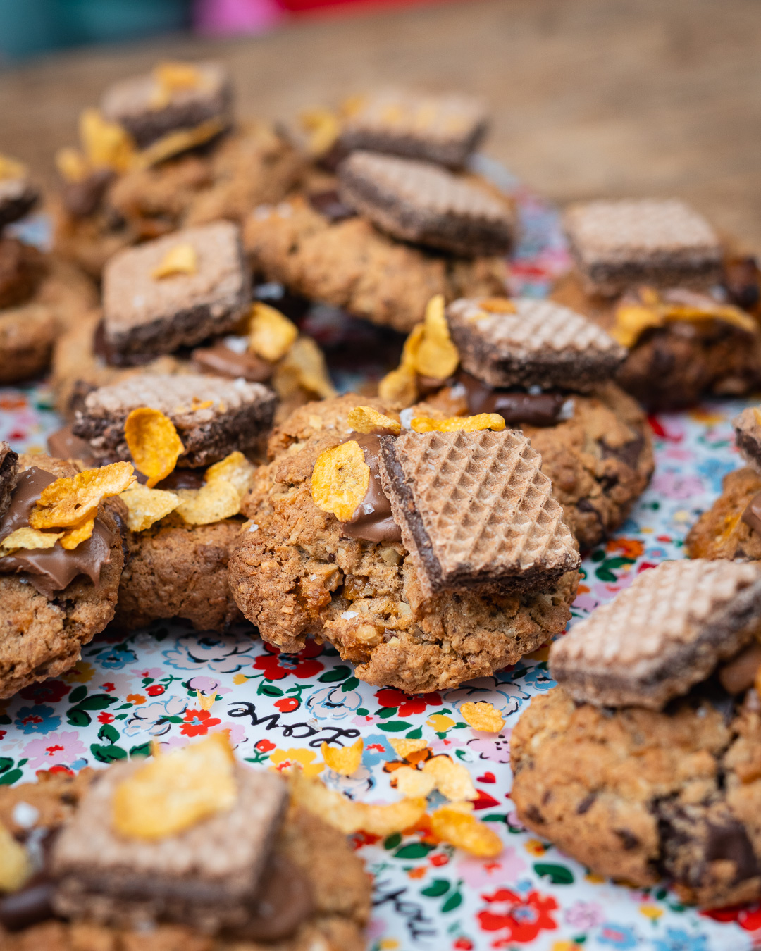 Mehr über den Artikel erfahren Cowboy Cookies mit Karamell und Cornflakes