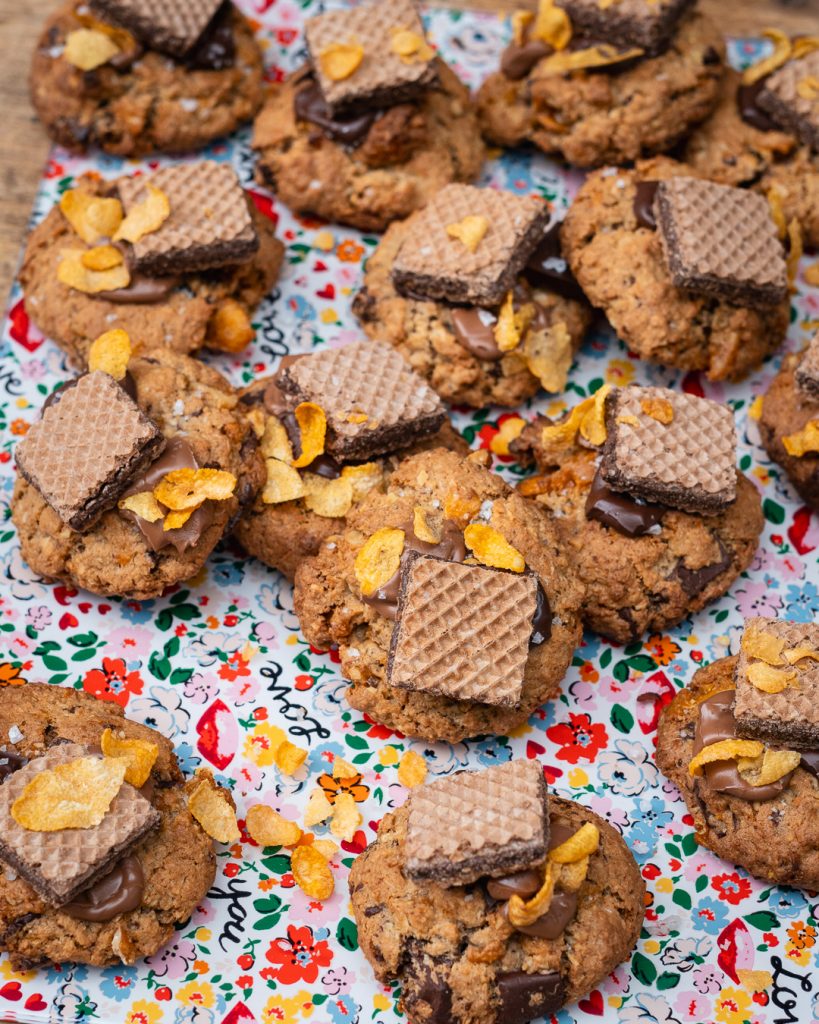 Karamell Cornflakes Kokos Cowboy Cookies