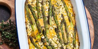 Grüner Spargel Auflauf mit Feta